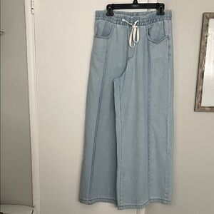 Light Blue Wide-Leg Women Jeans